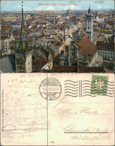 Ansichtskarte münchen blick - ansichtskarte,