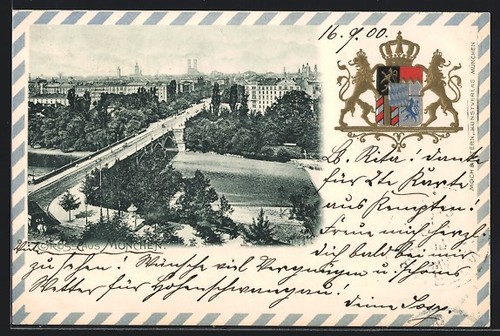 München ansichtskarte blick - ansichtskarte,,