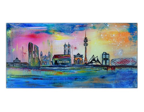 München acrylbild gemälde - münchen,