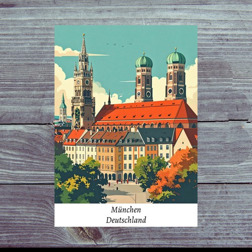 Retro postkarte münchen - retro,