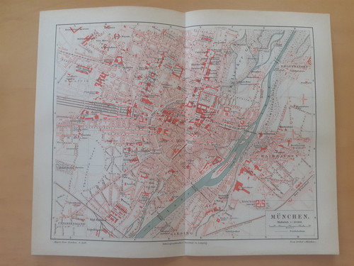 Stadtplan münchen 1895 - münchen, um