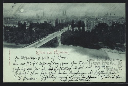 Ansichtskarte münchen blick - ansichtskarte,